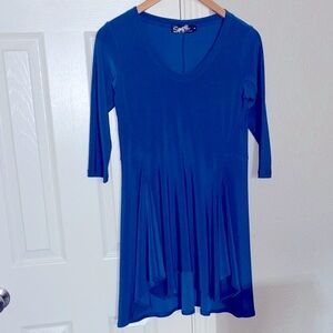 Sympli Hi Low Tunic dress Cobalt/ Royal Blue Size 6